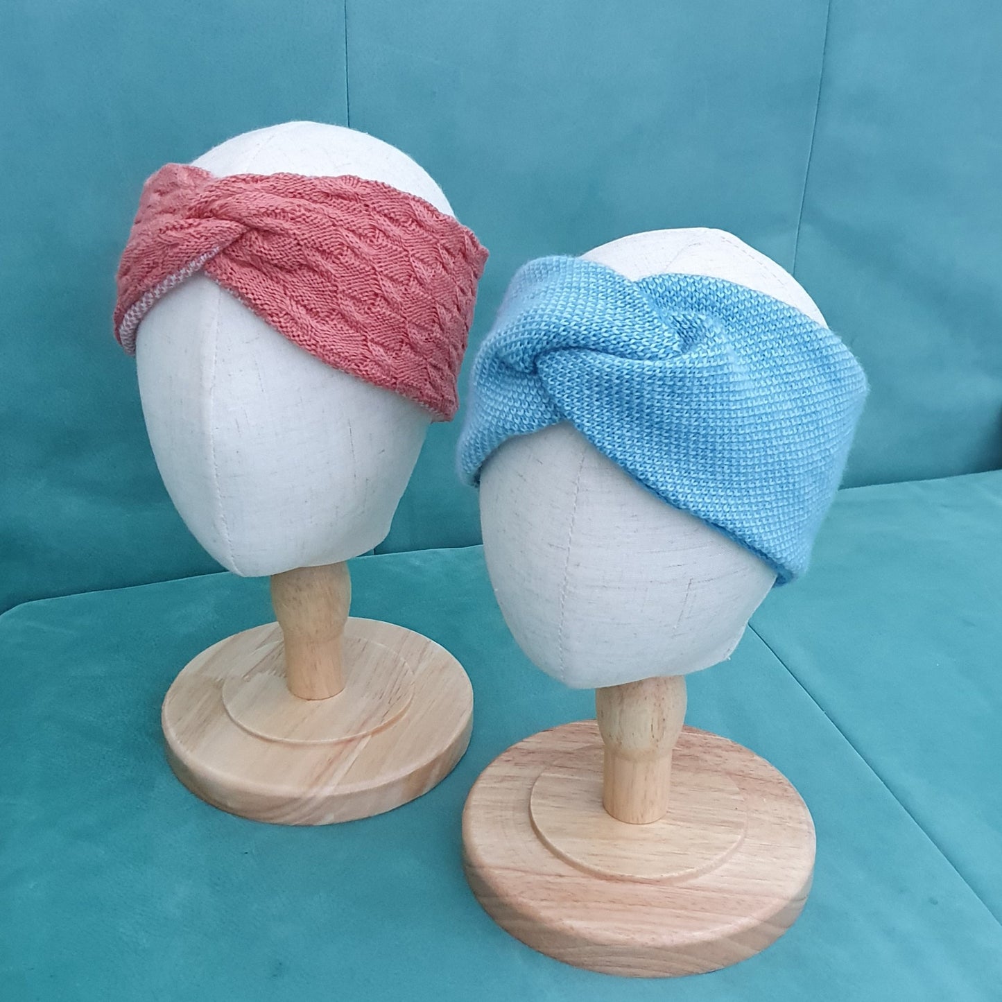 Wende-Knotenstirnband Muschelstrick