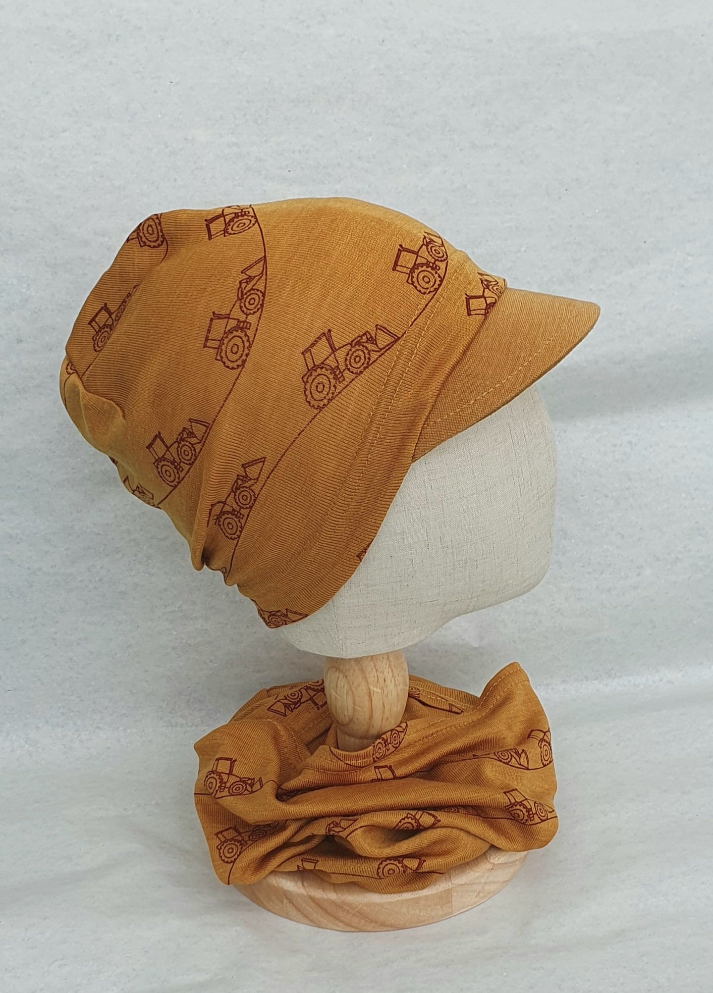 Wolle/Seide Beanie einlagig mit Schirm