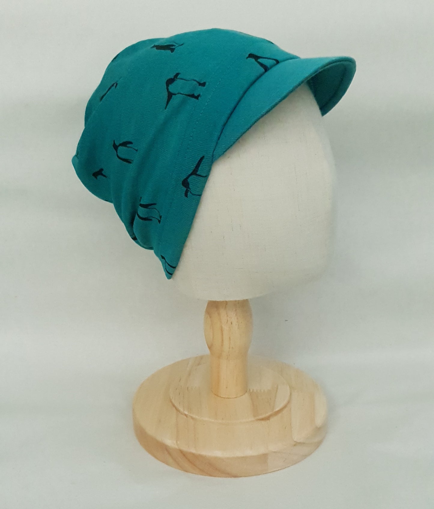 Wolle/Seide Beanie einlagig mit Schirm