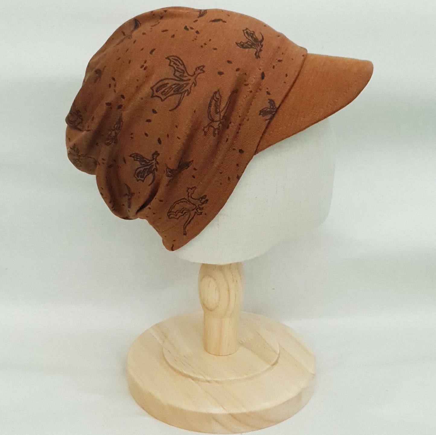 Wolle/Seide Beanie einlagig mit Schirm