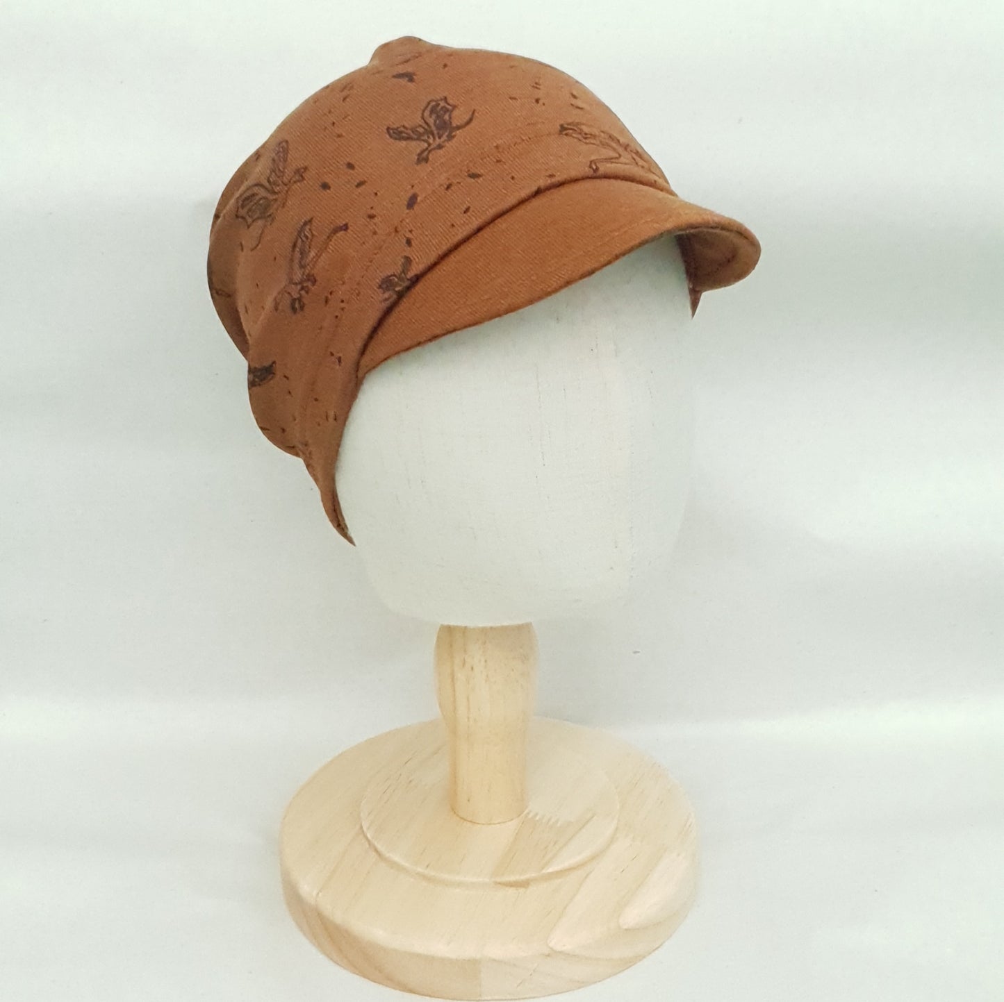 Wolle/Seide Beanie einlagig mit Schirm