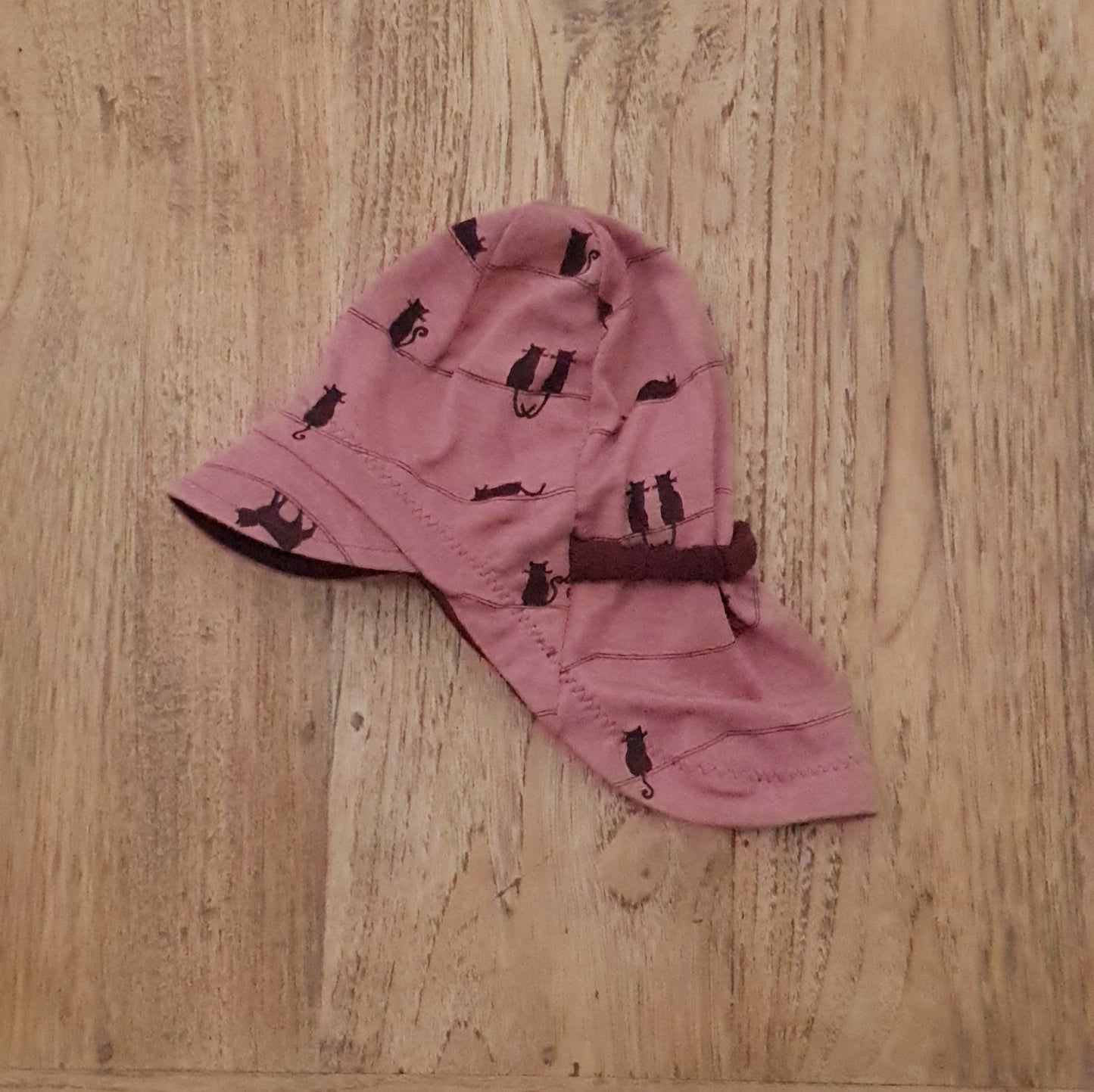 *Sofortkauf* Sonnenhut M "Katzen altrosa mit bordeaux"