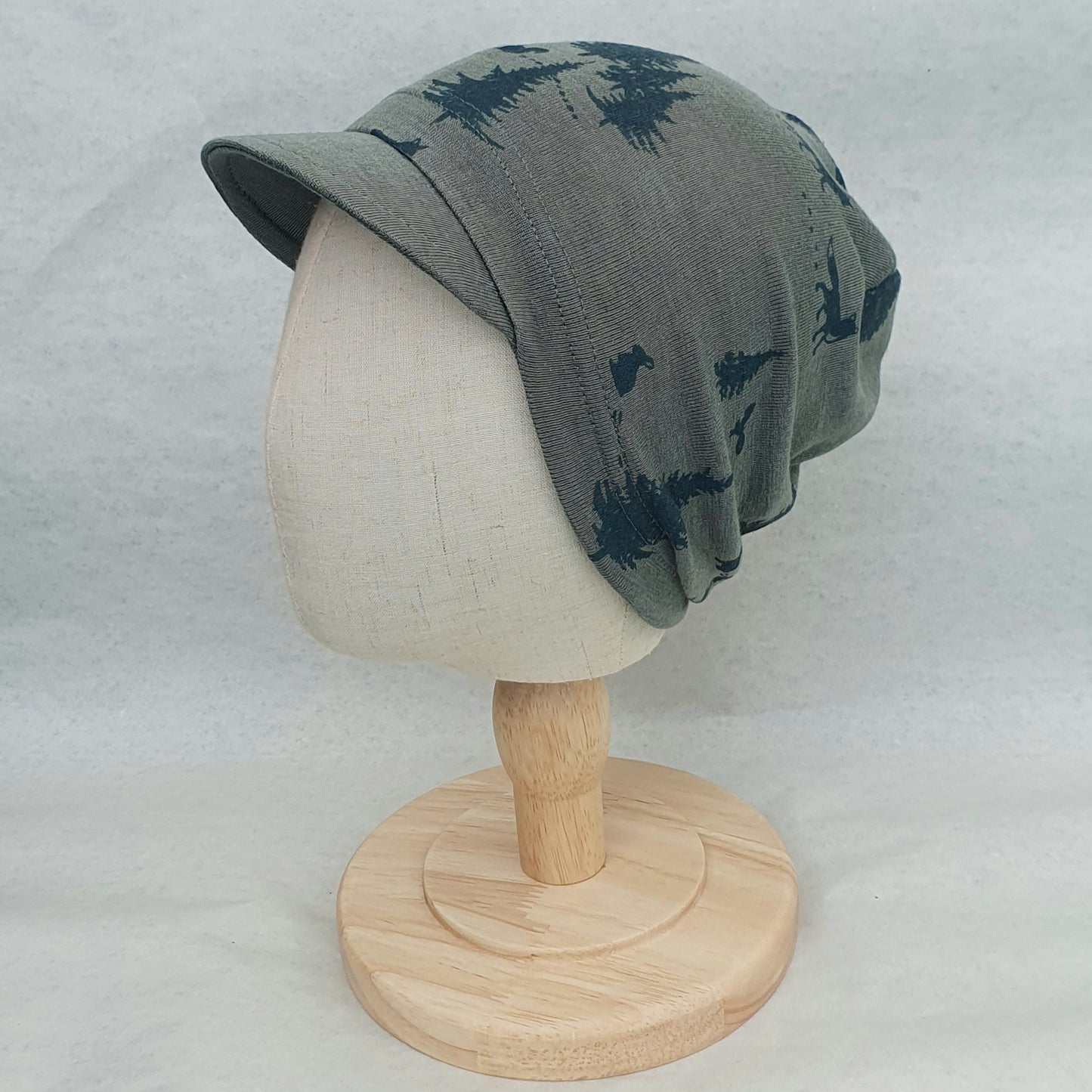 Wolle/Seide Beanie einlagig mit Schirm