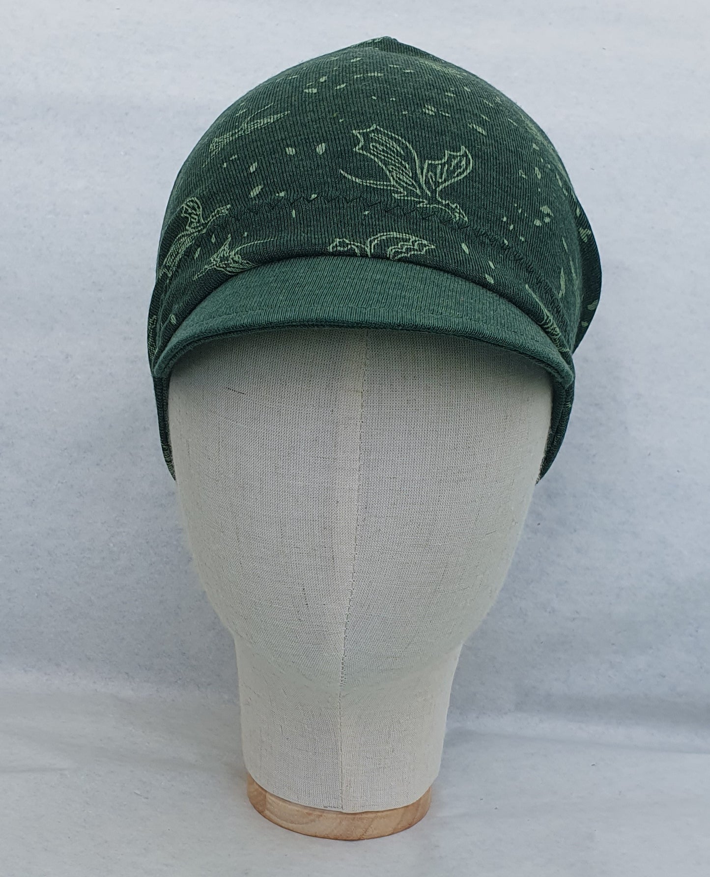 *Sofortkauf* Wolle/Seide Beanie KU 53/54 Drachen auf Flaschengrün